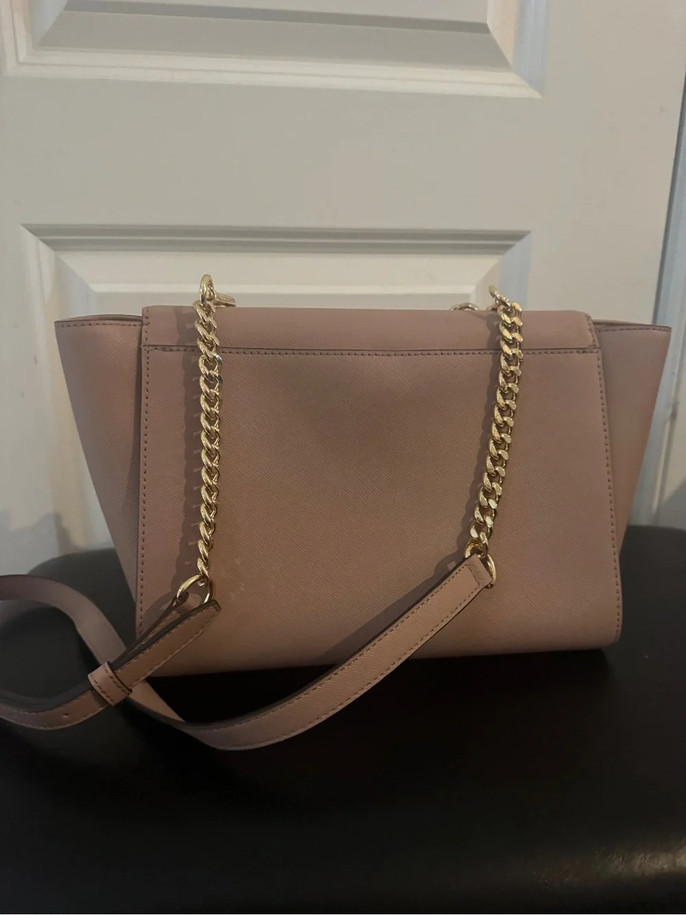 Michael Kors Blush Saffiano Leather Satchel with Gold Hardware